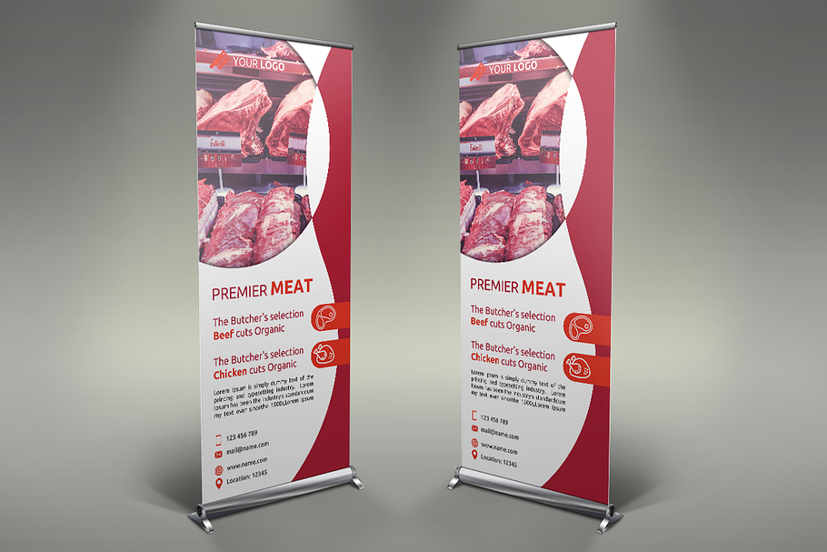 Meat Shop Roll Up Banner in Flyer Templates - product preview 8