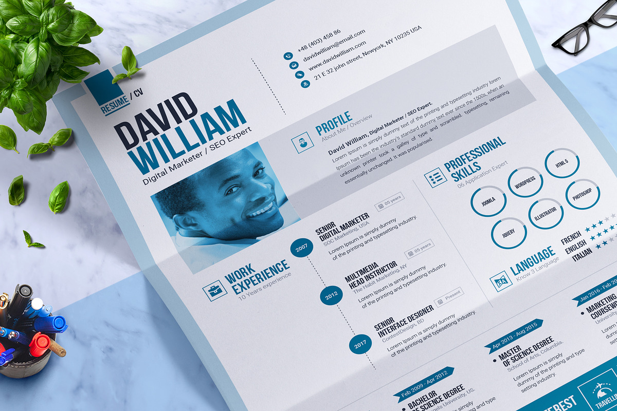 Word Resume / CV Template Design in Resume Templates - product preview 8
