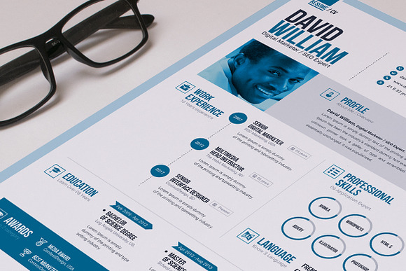 Word Resume / CV Template Design in Resume Templates - product preview 2