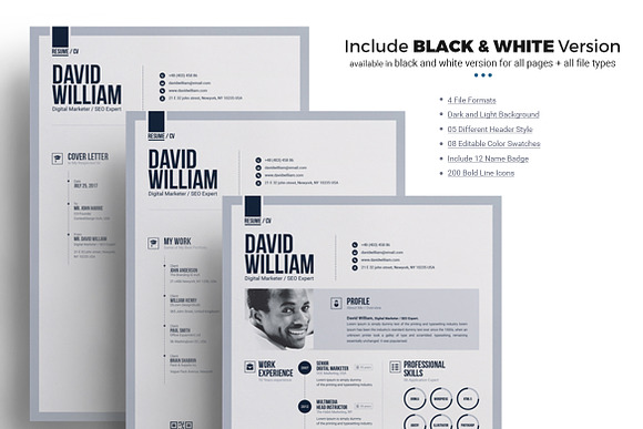 Word Resume / CV Template Design in Resume Templates - product preview 12