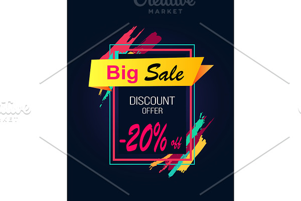 Big Sale Discount Offer -20% in Rectangular Frame