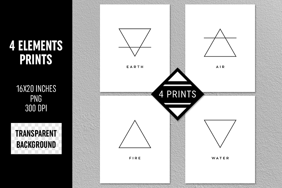 Four Elements Prints Transparent