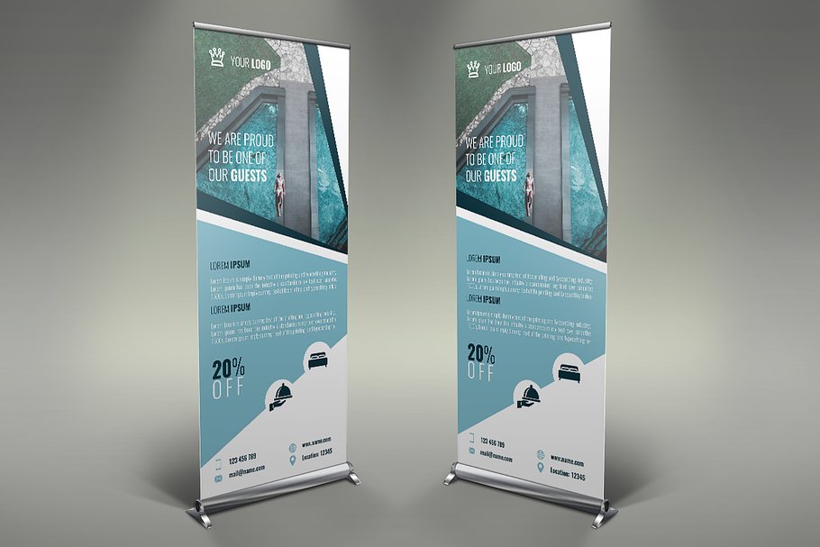 Hotel Roll Up Banner in Flyer Templates - product preview 8