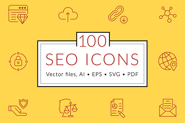 100 SEO line icons