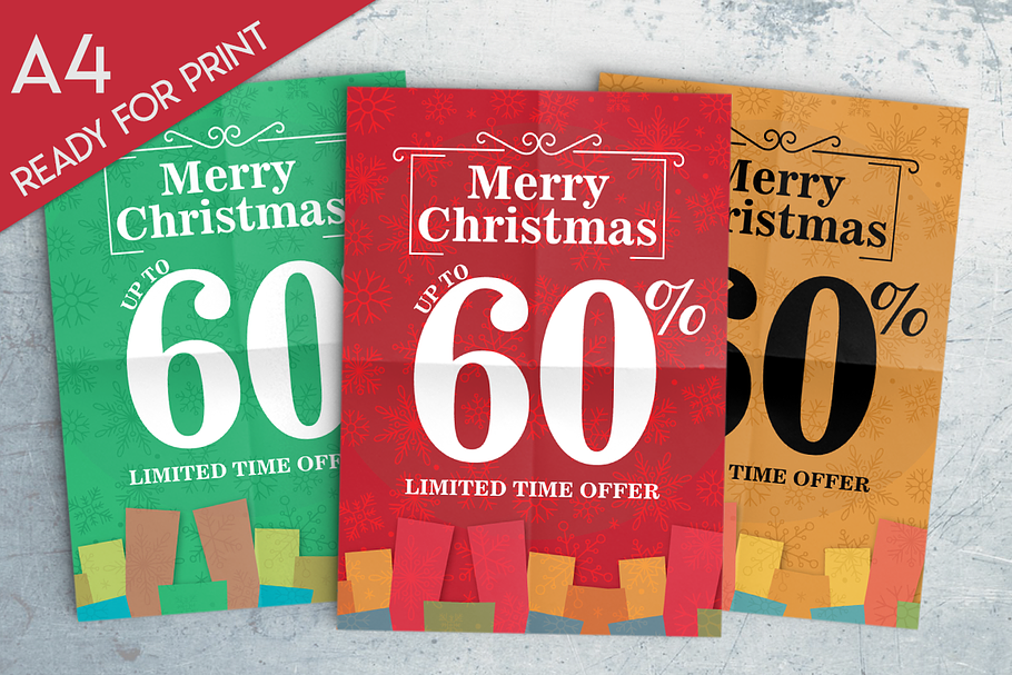 A4 template CHRISTMAS up to 60%  in Templates - product preview 8