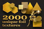 2000 unique foil gold metal textures