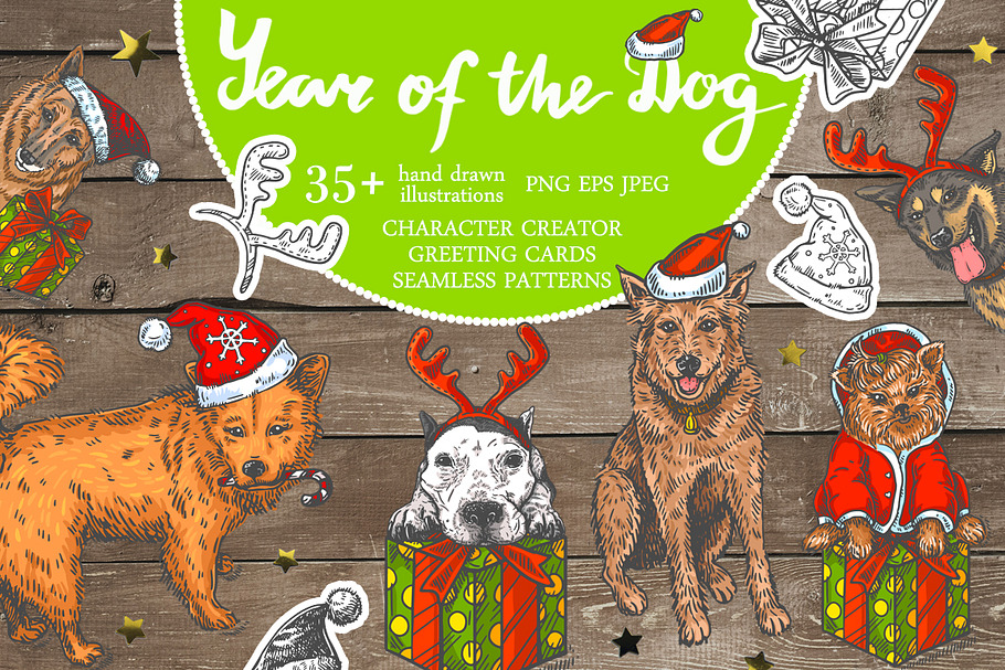 Vector collection "Year Of The Dog" in Illustrations - product preview 8