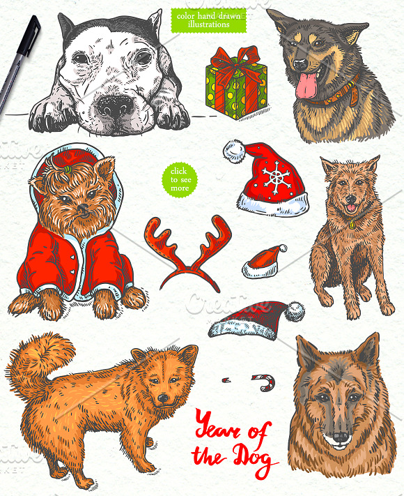 Vector collection "Year Of The Dog" in Illustrations - product preview 1