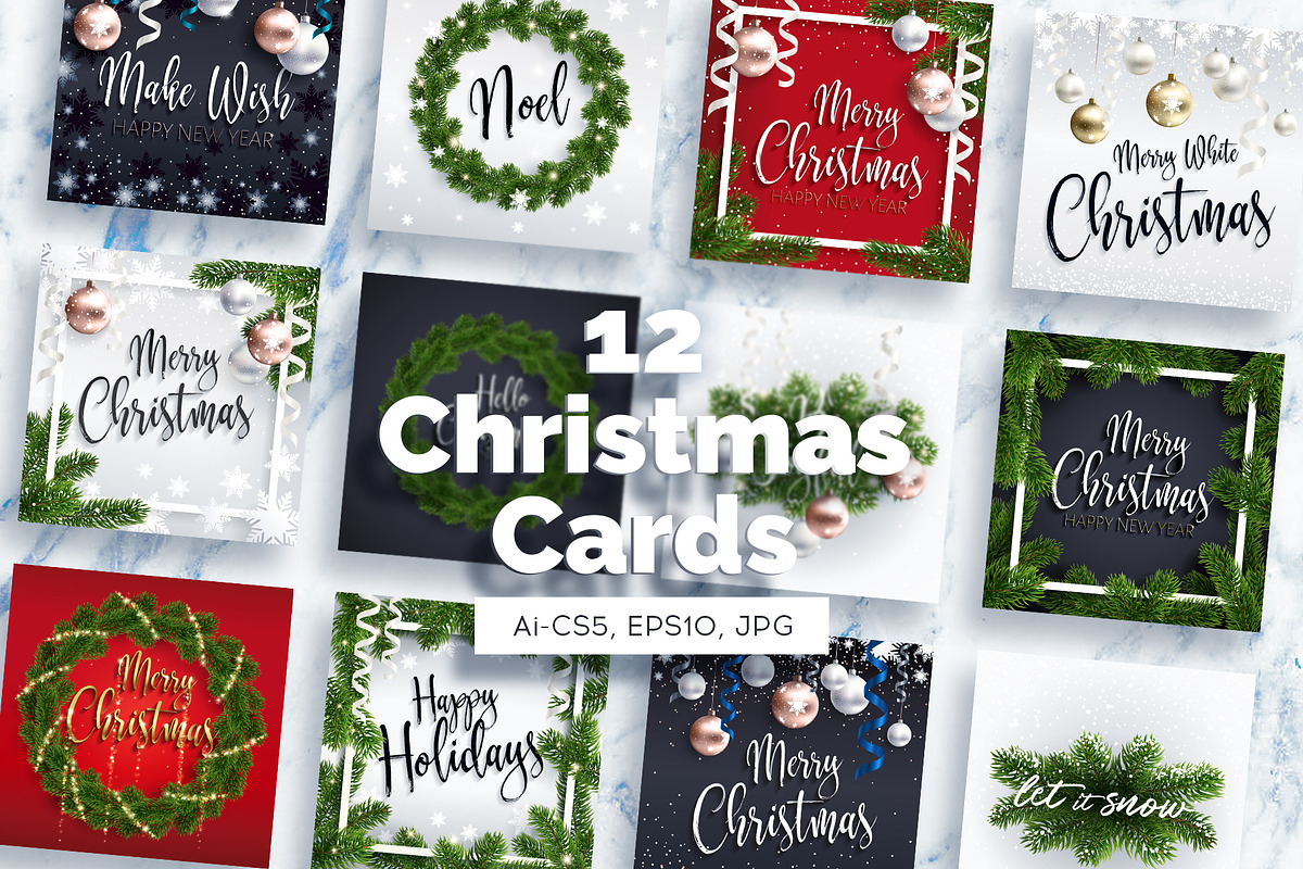 12 Cool Christmas Cards in Postcard Templates - product preview 8