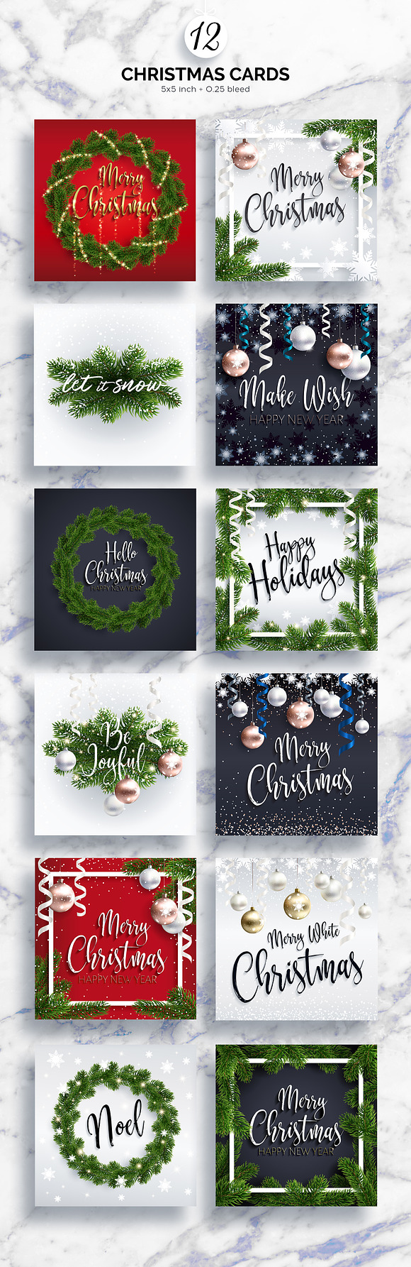 12 Cool Christmas Cards in Postcard Templates - product preview 1