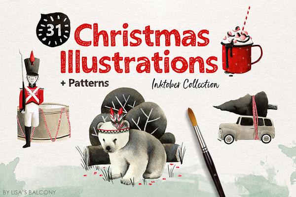 Christmas Illustrations - Inktober