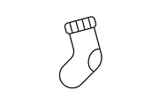 Christmas sock line icon