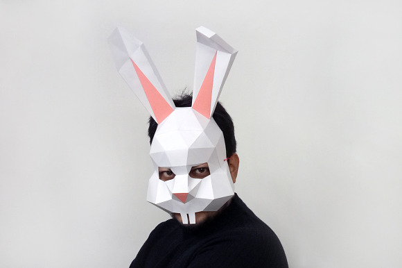 DIY Easter Bunny Mask -3d papercraft in Templates - product preview 1