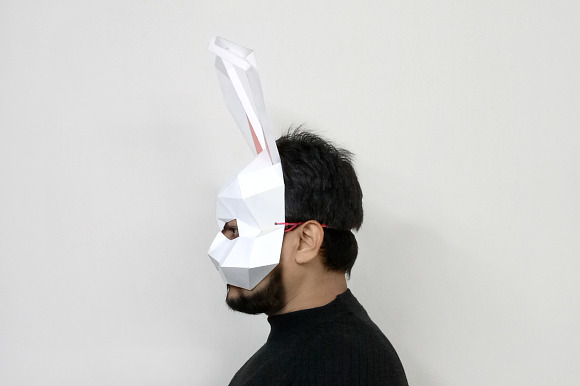 DIY Easter Bunny Mask -3d papercraft in Templates - product preview 2