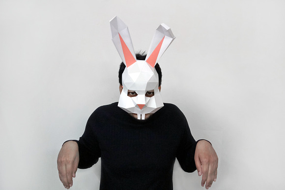 DIY Easter Bunny Mask -3d papercraft in Templates - product preview 3