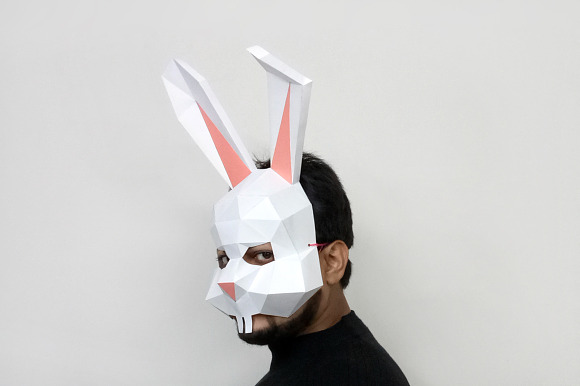 DIY Easter Bunny Mask -3d papercraft in Templates - product preview 4