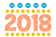 2018 New Years SVG DXF EPS Cut File