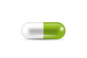 Capsule tablet or pill isolated on the white background.