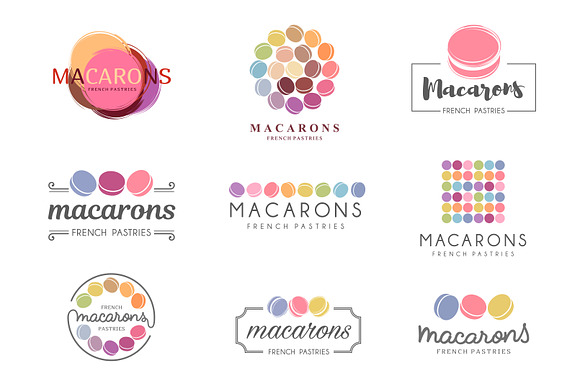 Macarons Logo set in Logo Templates - product preview 3