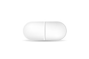 An oval pill or tablet isolated on the white background.