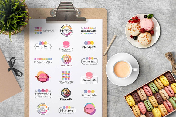 Macarons Logo set in Logo Templates - product preview 6