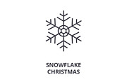 christmas snowflake  line icon, outline sign, linear symbol, vector, flat illustration