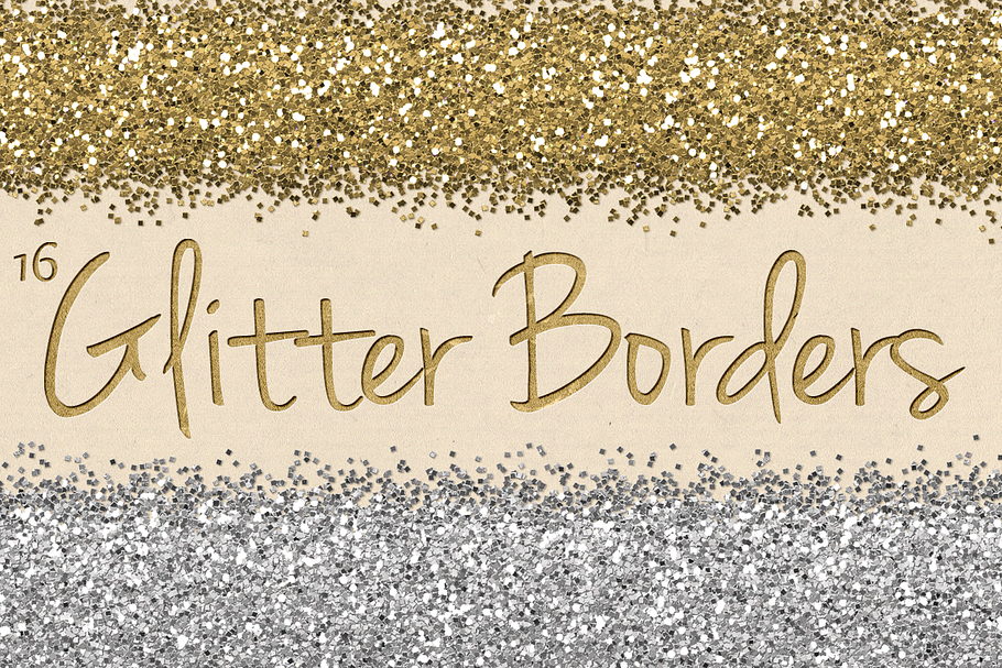 Digital Glitter Borders Clipart Pack
