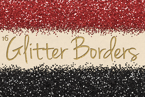 Digital Glitter Borders Clipart Pack in Objects - product preview 1