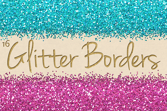 Digital Glitter Borders Clipart Pack in Objects - product preview 2
