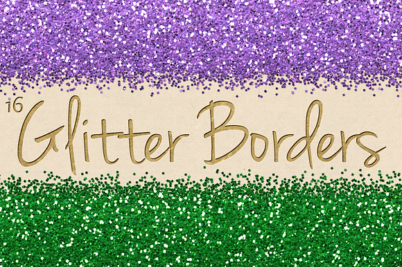 Digital Glitter Borders Clipart Pack in Objects - product preview 3