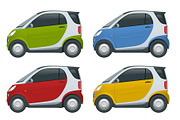 Vector compact small car. Template vector isolated on white View side