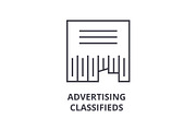 advertising classifieds line icon, outline sign, linear symbol, vector, flat illustration