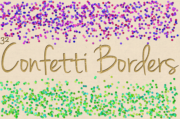 Digital Confetti Border Clipart Pack in Objects - product preview 1