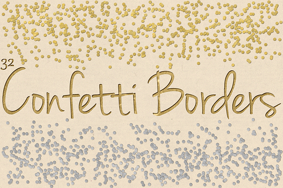 Digital Confetti Border Clipart Pack in Objects - product preview 3