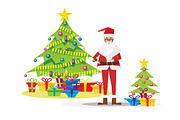 Santa Claus and Christmas Tree 