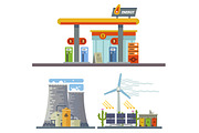 Energy, power and gas stations.