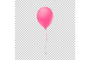 Realistic pink balloon.