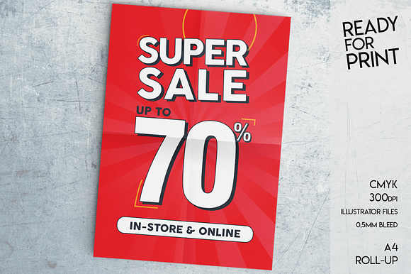A4 and Roll-Up SUPER SALE up to 70% in Templates - product preview 1