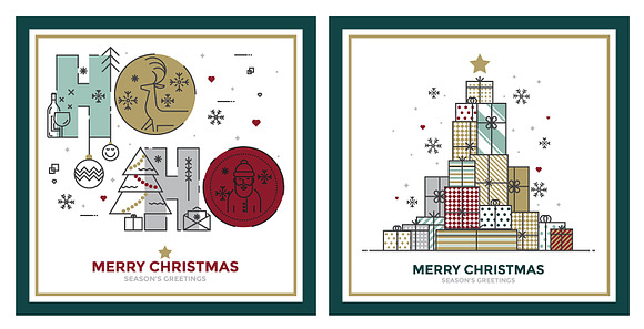 Merry Christmas greeting cards in Illustrations - product preview 3