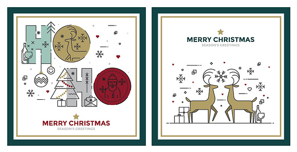 Merry Christmas greeting cards in Illustrations - product preview 4