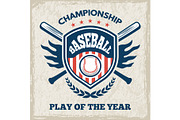 Retro poster for baseball club. Sport emblem in vector style