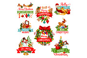 Christmas and New Year winter holiday icon design