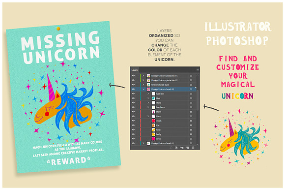 Magic World Unicorn in Illustrations - product preview 6