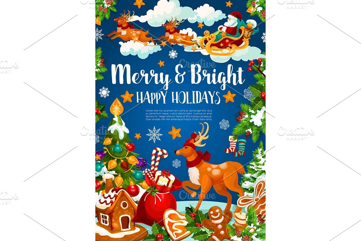 Christmas banner of Xmas and New Year holiday in Illustrations - product preview 8