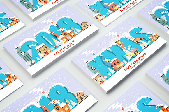 Flat Design Urban winter landscape in Illustrations - product preview 3