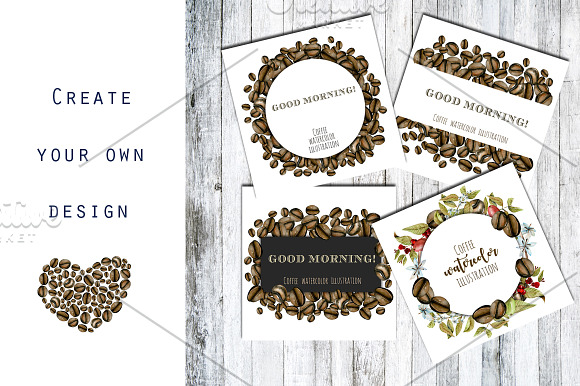 Coffee. Watercolor clip art. in Illustrations - product preview 4