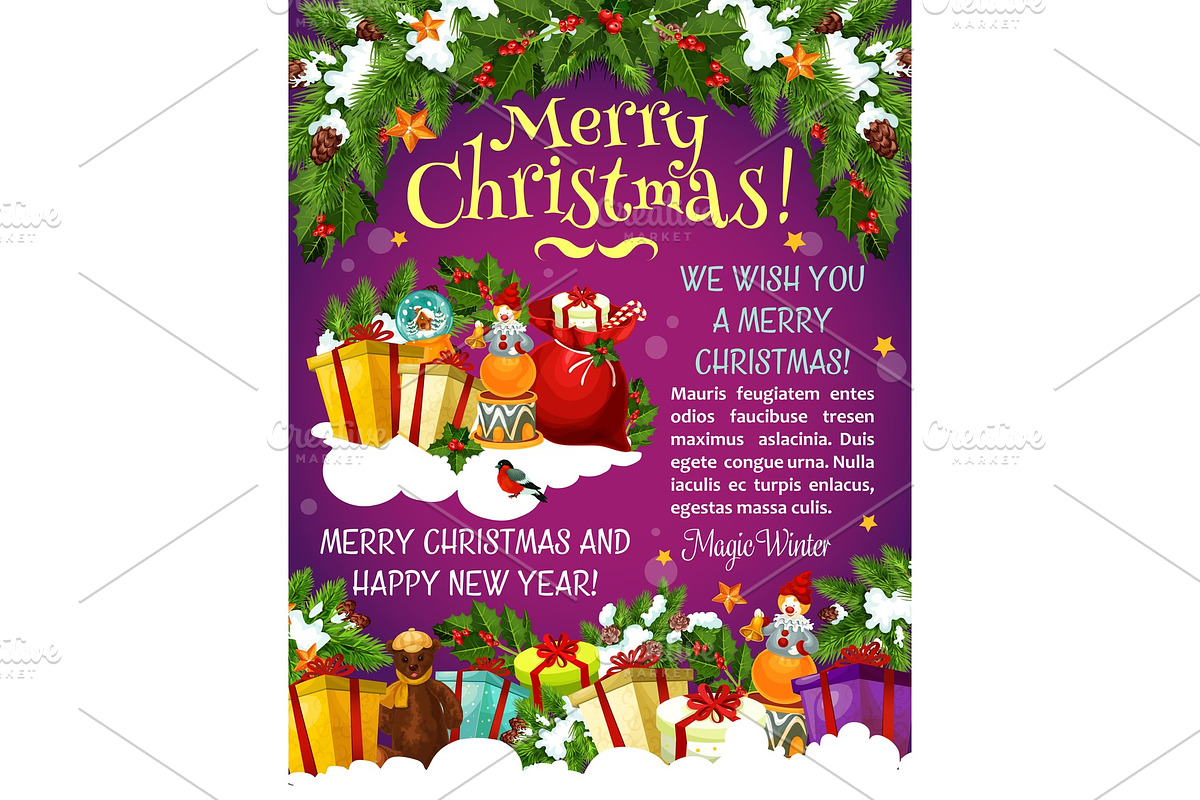 Christmas holiday poster for New Year celebration in Illustrations - product preview 8