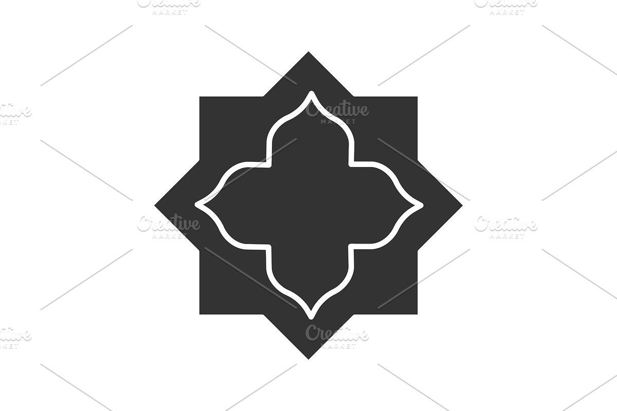 Islamic star glyph icon in Graphics - product preview 8