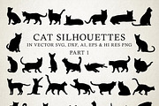 Cat Silhouettes Vector Pack 1
