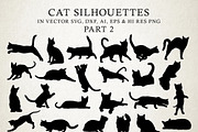 Cat Silhouettes Vector Pack 2